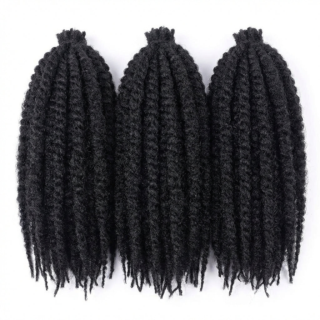 22-Inch Spring Twist Crochet Hair Extensions - Afro Curly Synthetic Wig