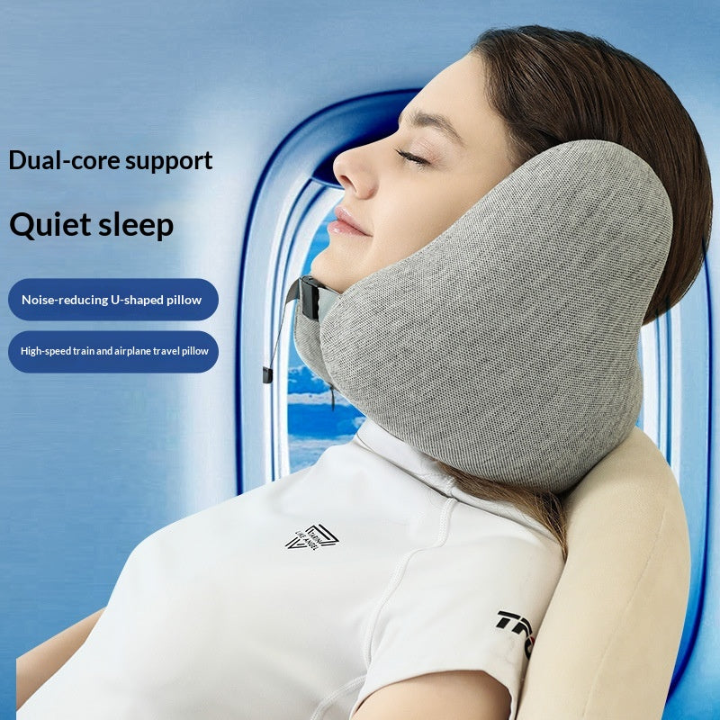Memory Foam Travel Pillow U-Shaped Neck Support Noise-Reducing