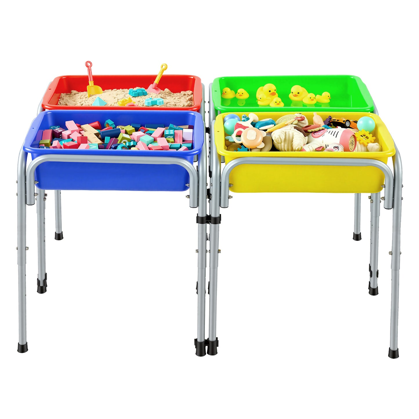 Kids Sand and Water Play Table with Storage Bins - Adjustable Sensory Toddler Activity Center