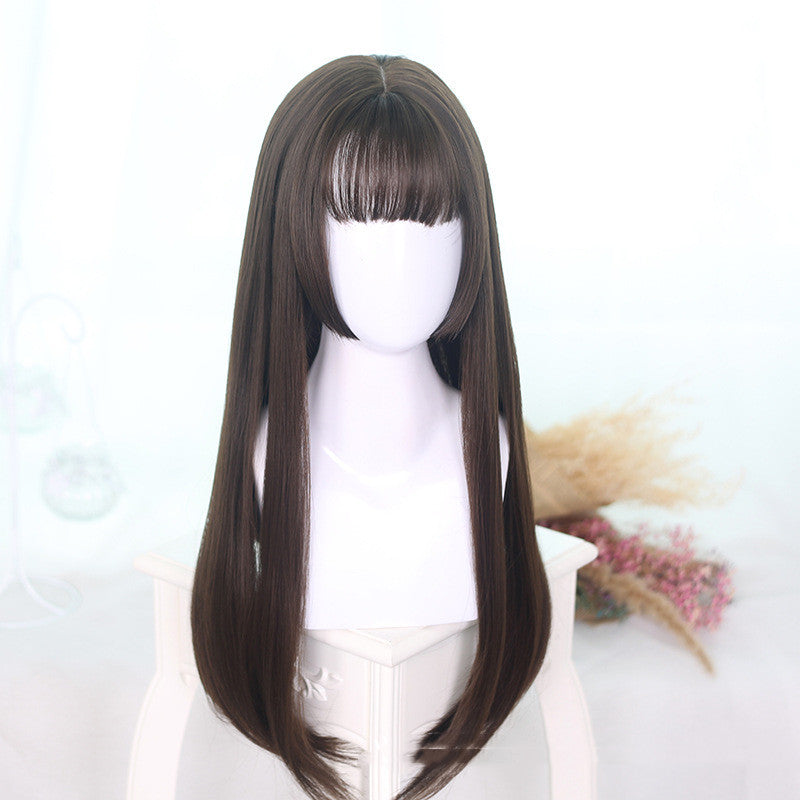 Long Straight Synthetic Wig with Bangs