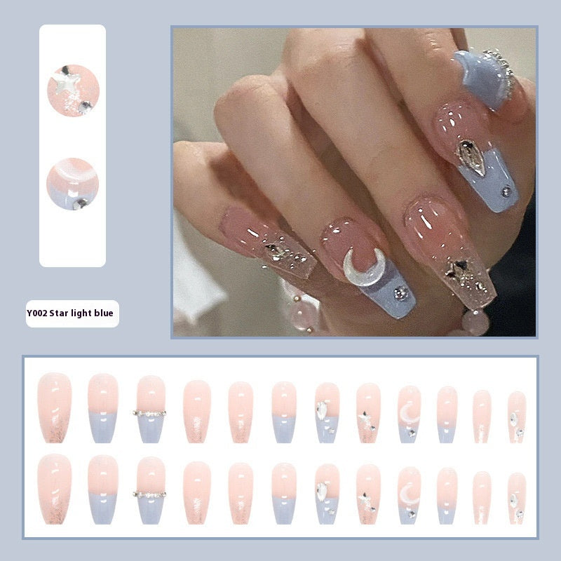 Women's Nail Art Kit with Detachable Color Variants - Spicy White Armor Design