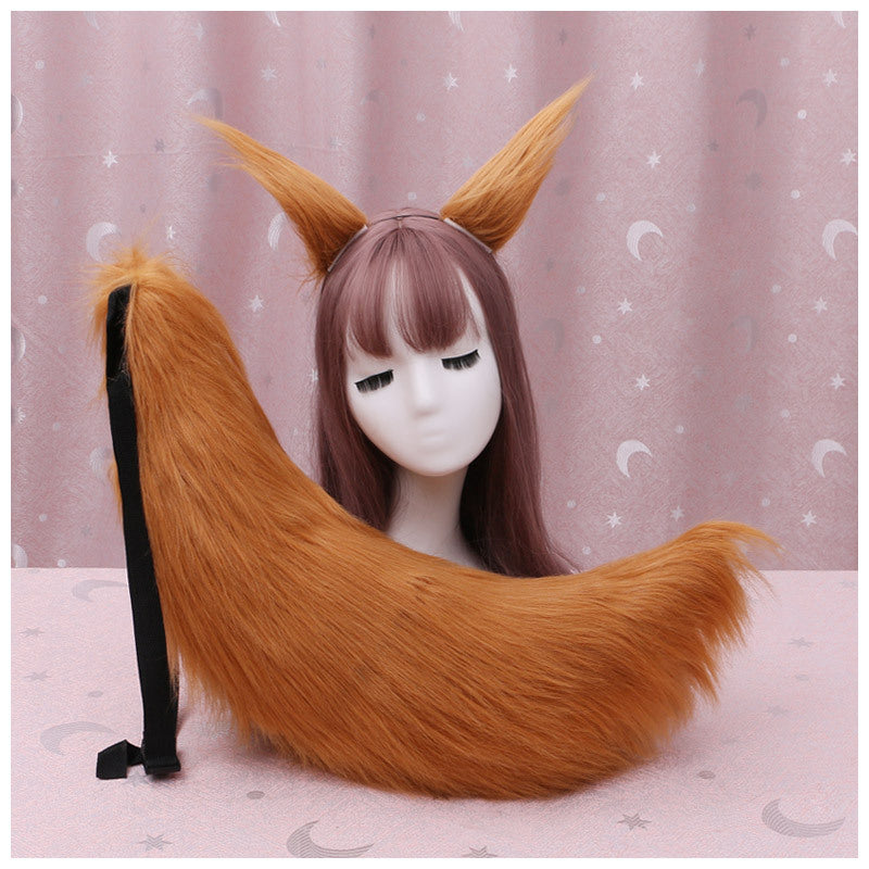 Cute Plush Fox Ear Headband with Tail for Parties and Photos - Multiple Colors
