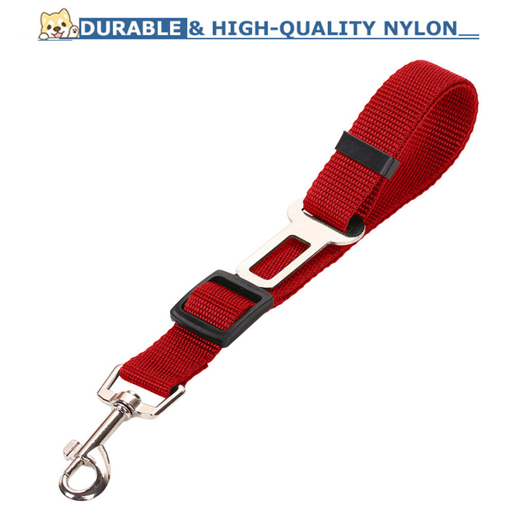 Durable Adjustable Pet Leash for Cats and Dogs - Nylon Vehicle Safety Belt