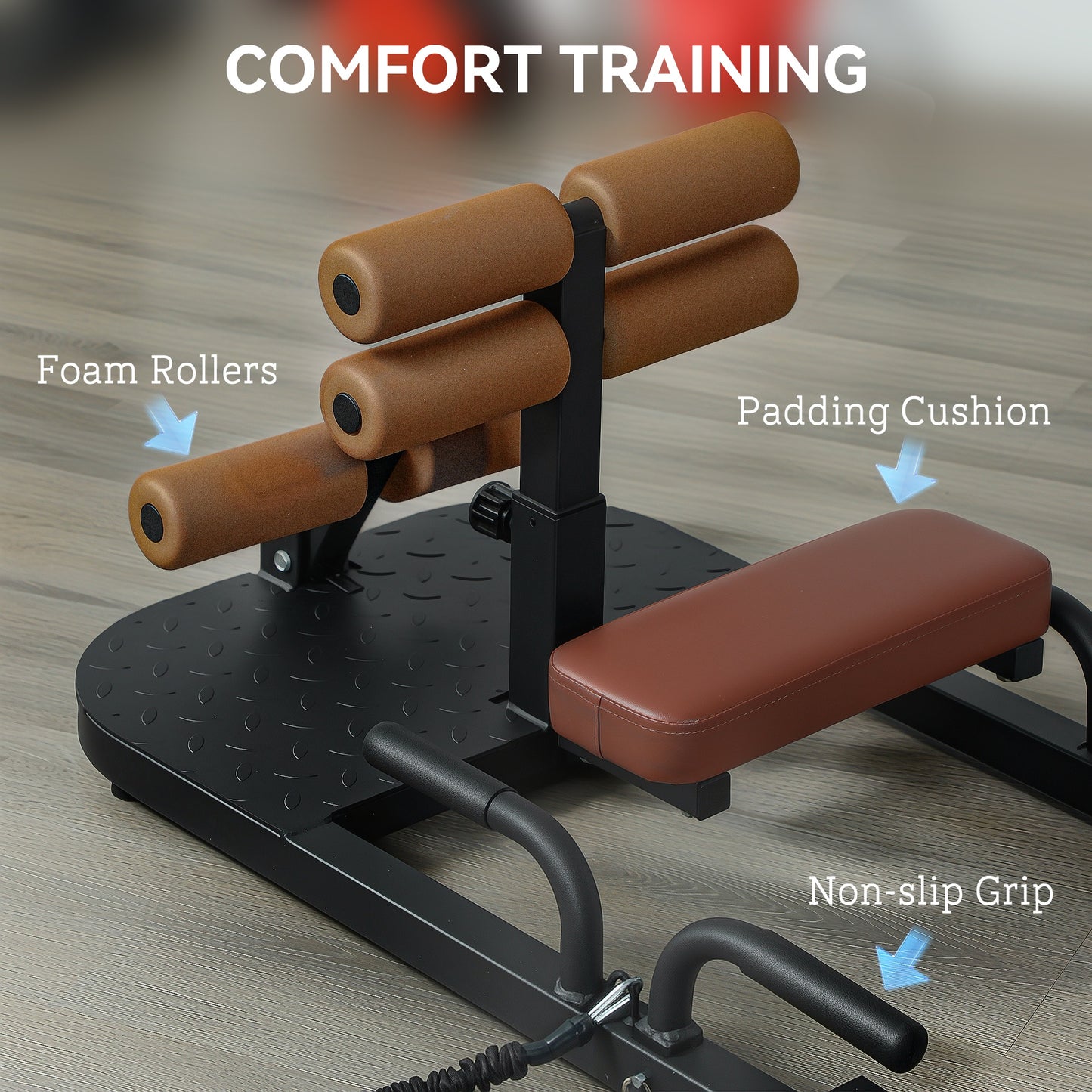 Foldable Hip Thrust & Sissy Squat Machine - Black