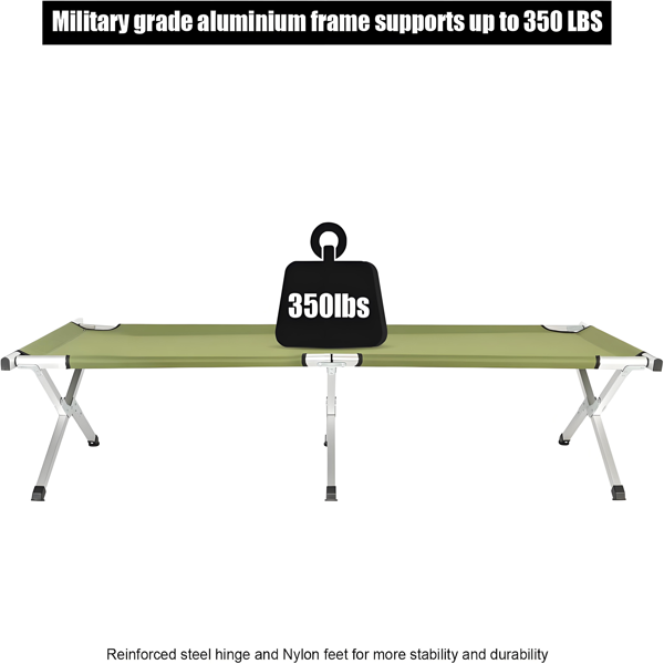 Portable Folding Camping Cot with Carrying Bag - Army Green