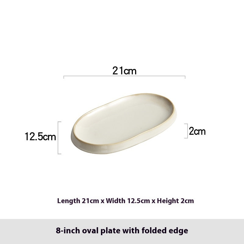 Ceramic Fish Steaming Plate - Household Kitchen Dining Tableware
