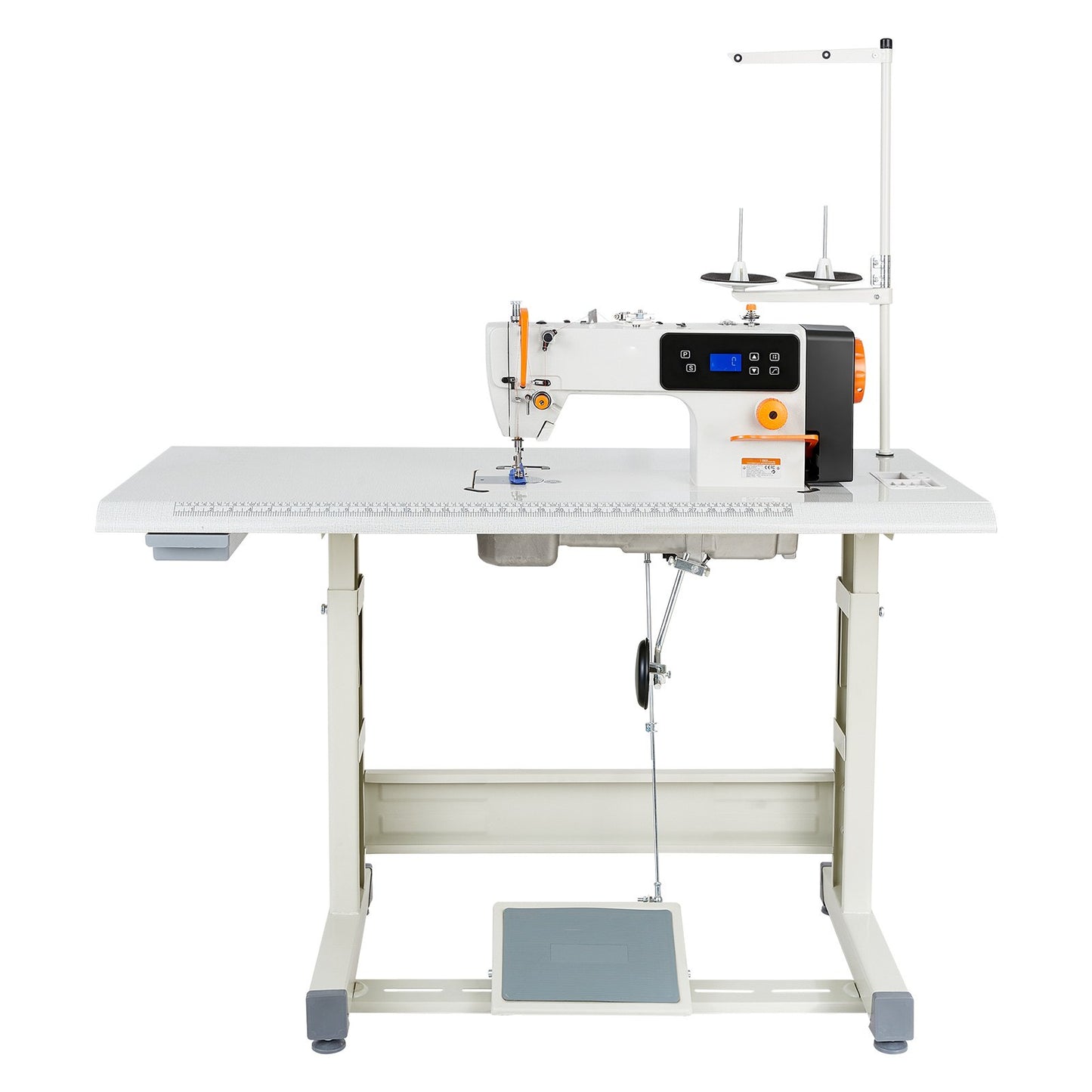 Industrial Sewing Machine 550W Lockstitch Set with Servo Motor & Table Stand