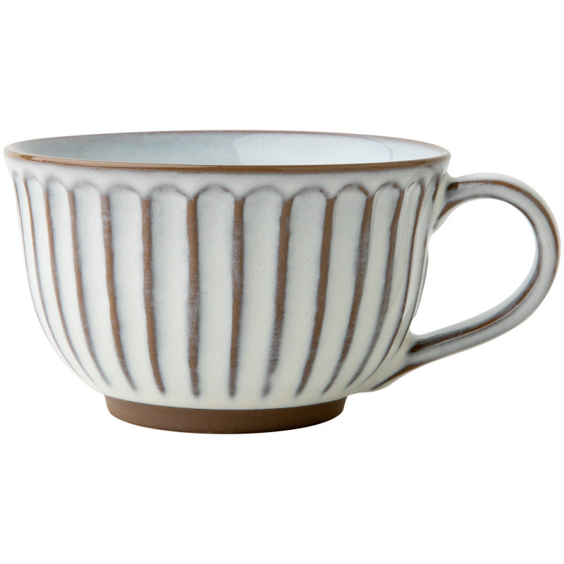 American Style Porcelain Coffee Mug - Embossed Breakfast Cup 30-400ml