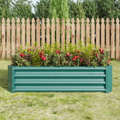 Metal Raised Garden Bed 4x2x1ft for Flowers Vegetables Herbs Outdoor Planter