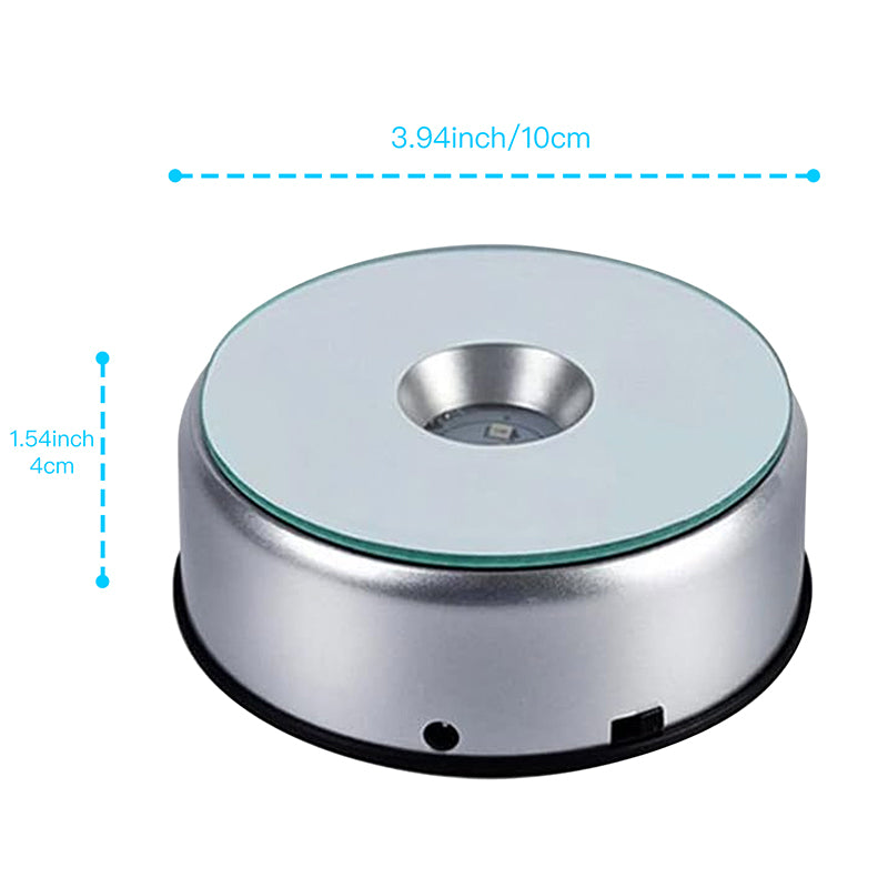 LED Light Base for 3D Crystal Displays - Wooden, Rotating & Color Options