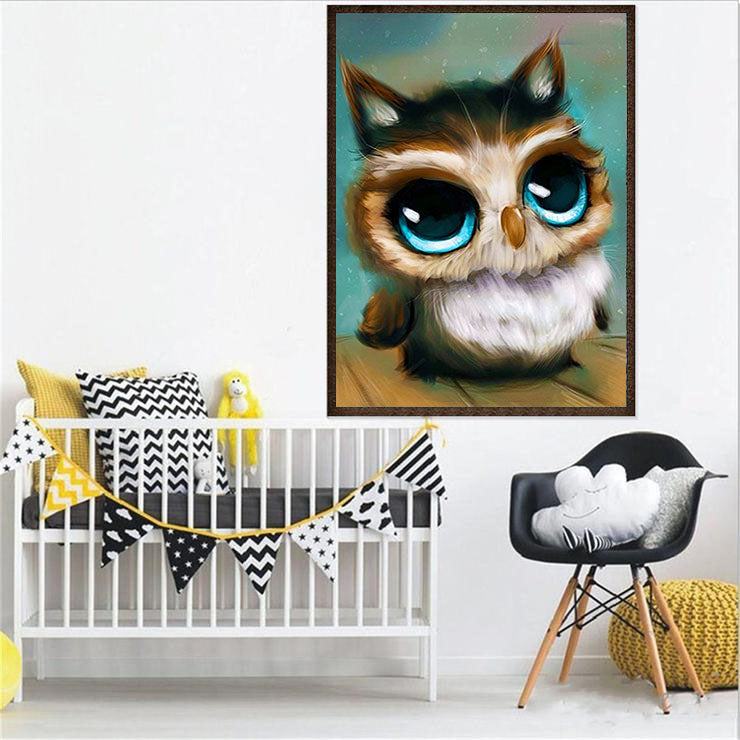 Owl and Baby Diamond Painting Kit Full 5D Embroidery Home Wall Art