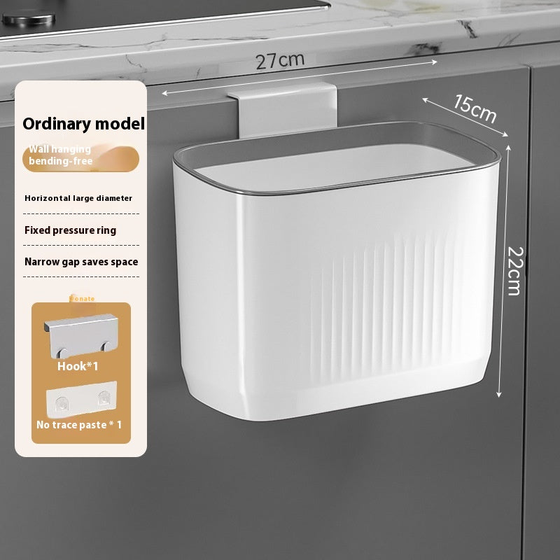 Wall-Mounted Kitchen Trash Can Large Capacity Punch-Free Household Storage Bin