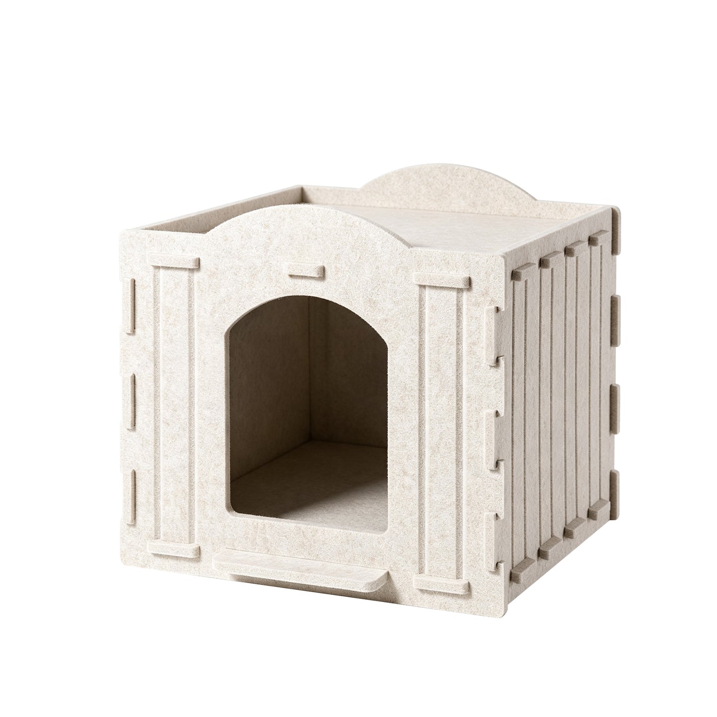 Square Cat Bed for Pets - White Soft Pet House & Cozy Resting Spot
