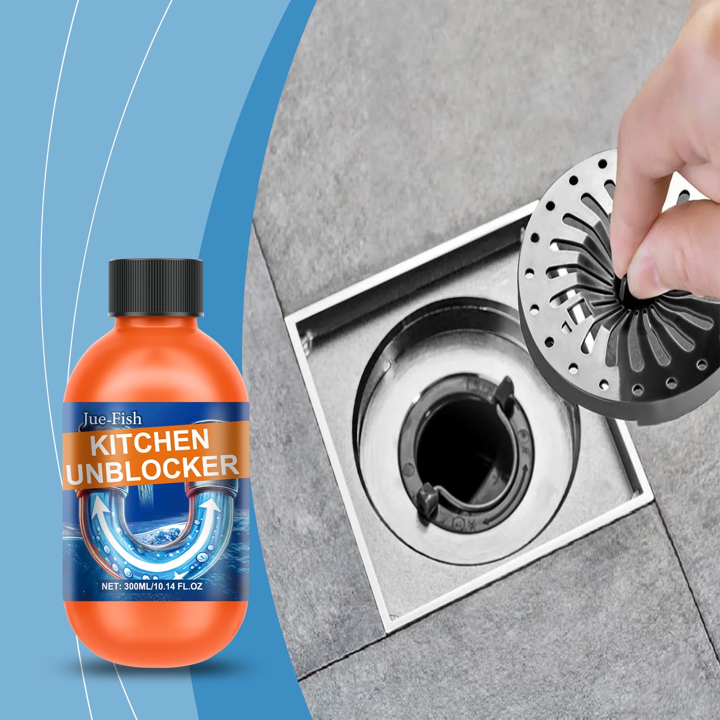 Drainage Pipe Blockage Remover - 300ml Plumbing Cleaner for Clogged Pipes
