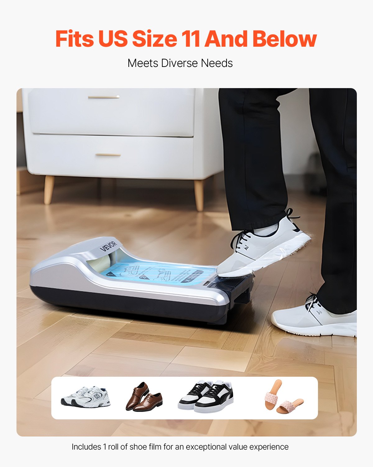 Automatic Shoe Cover Dispenser - Fits Up To US Men's Size 11