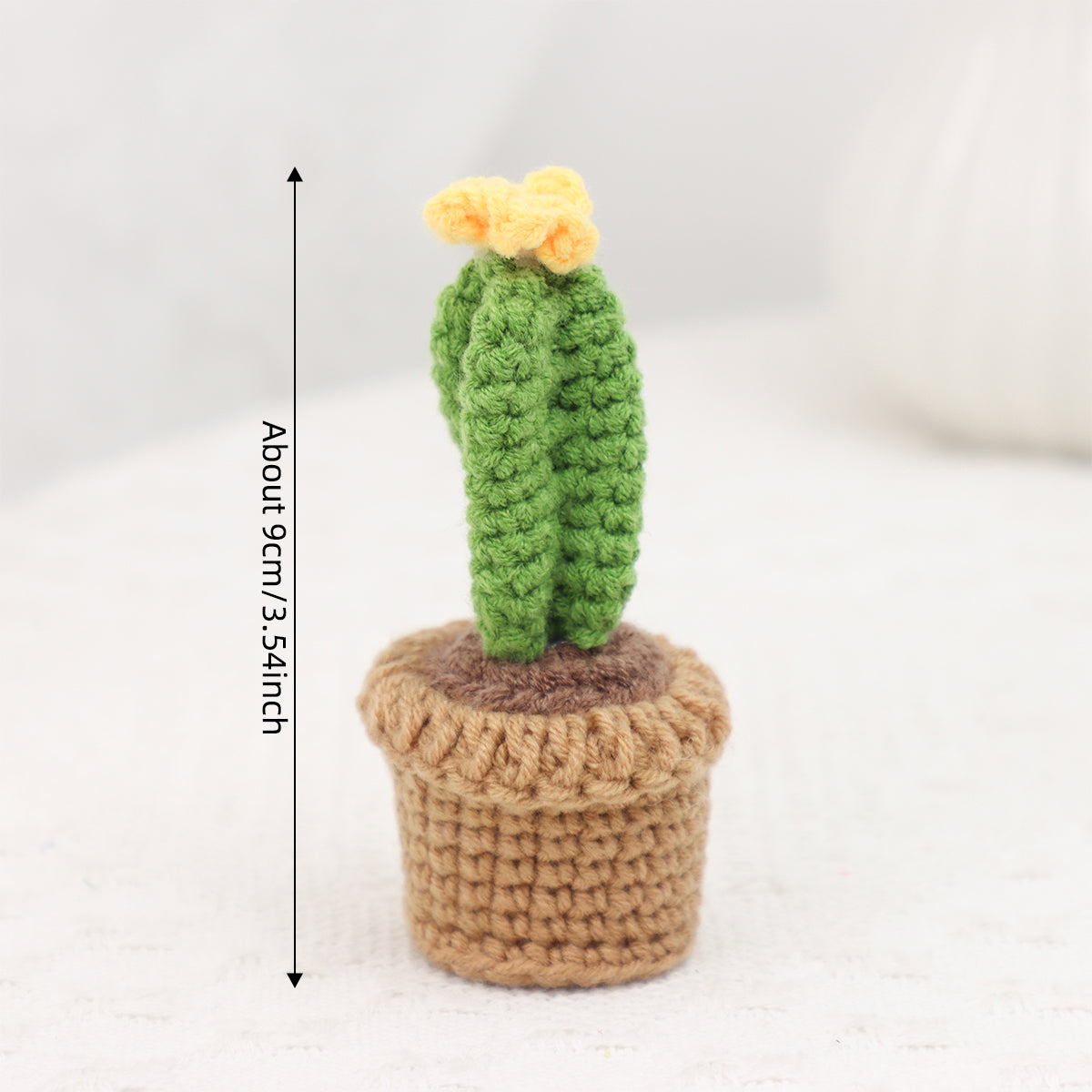 Handmade Crochet Love-Shaped Cactus Ornament Set Indoor Home Decor