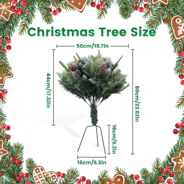 Artificial Christmas Tree Urn Filler with LED Lights - 2Pcs