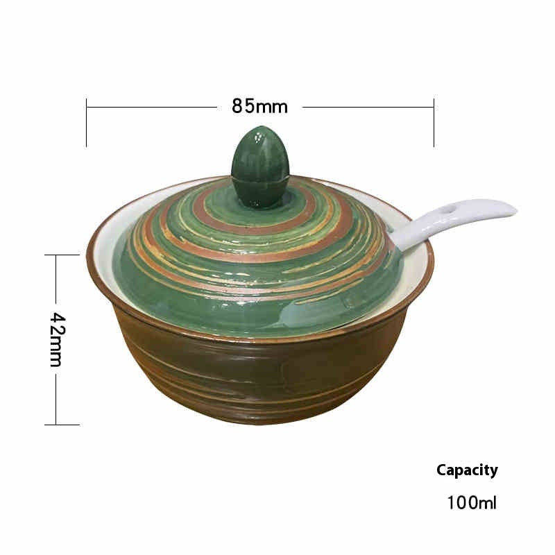 Ceramic Seasoning Bottle with Lid - Japanese Style Kitchen Jar - Multiple Series