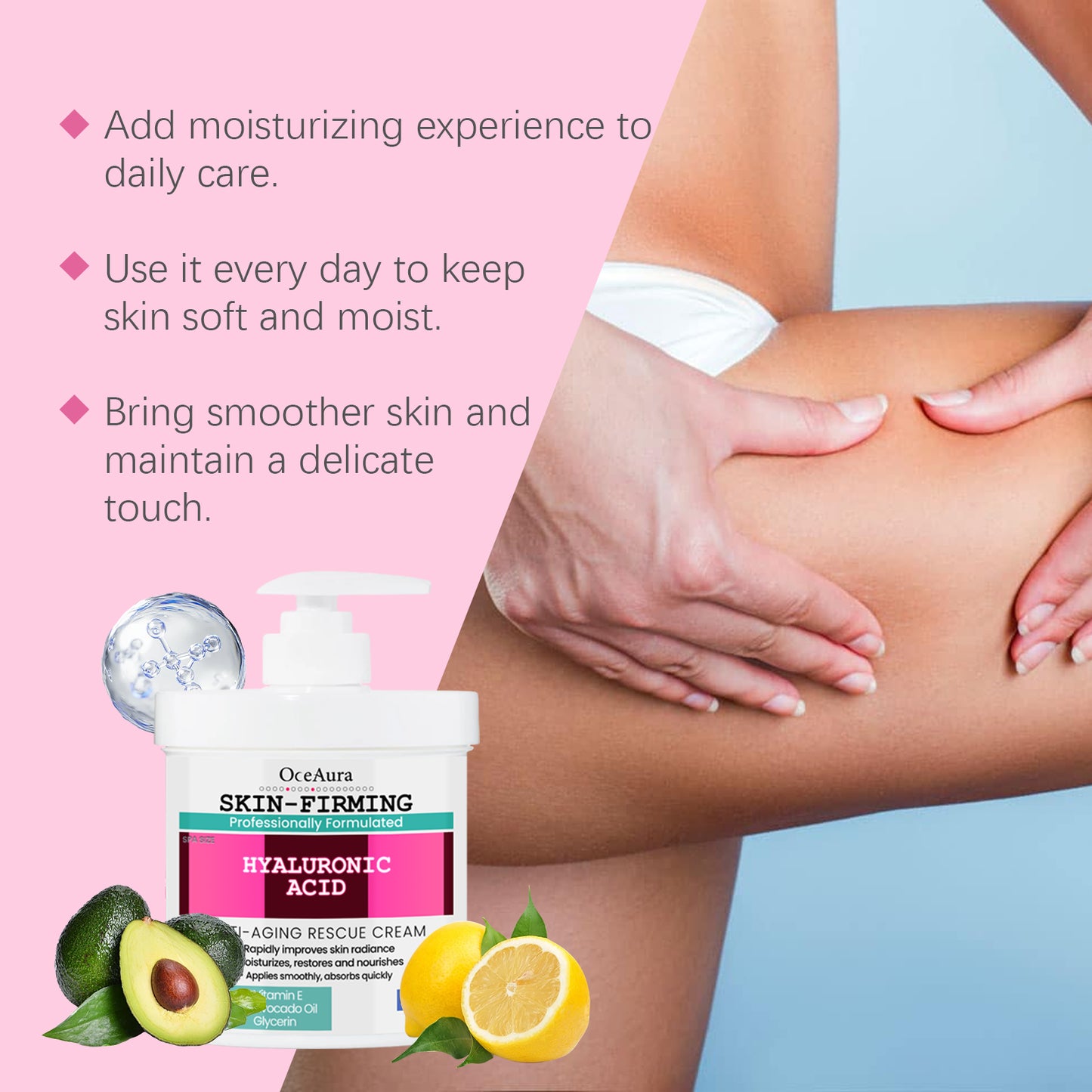 Moisturizing and Firming Cream with Avocado Oil and Glycerin - 100g