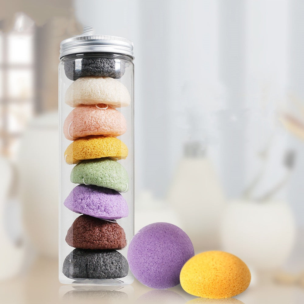 Eco-Friendly Konjac Facial Cleansing Puff - Round & Aloe Green Variants
