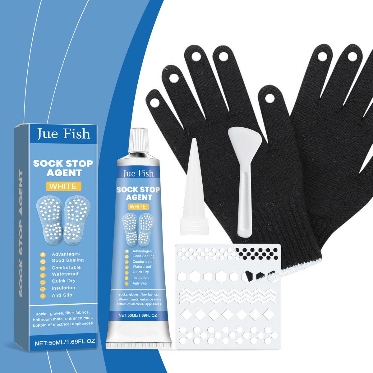 Anti Slip Sock Adhesive Set for Shoes and Mats - 150ml