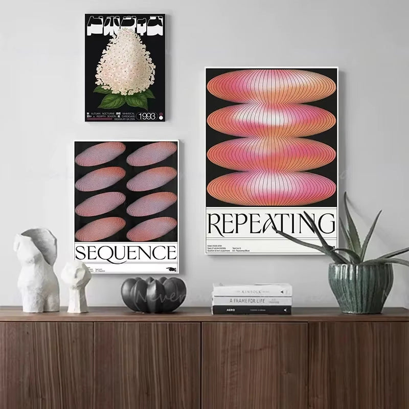 Modern Geometric Abstract Wall Art Canvas Poster for Living Room