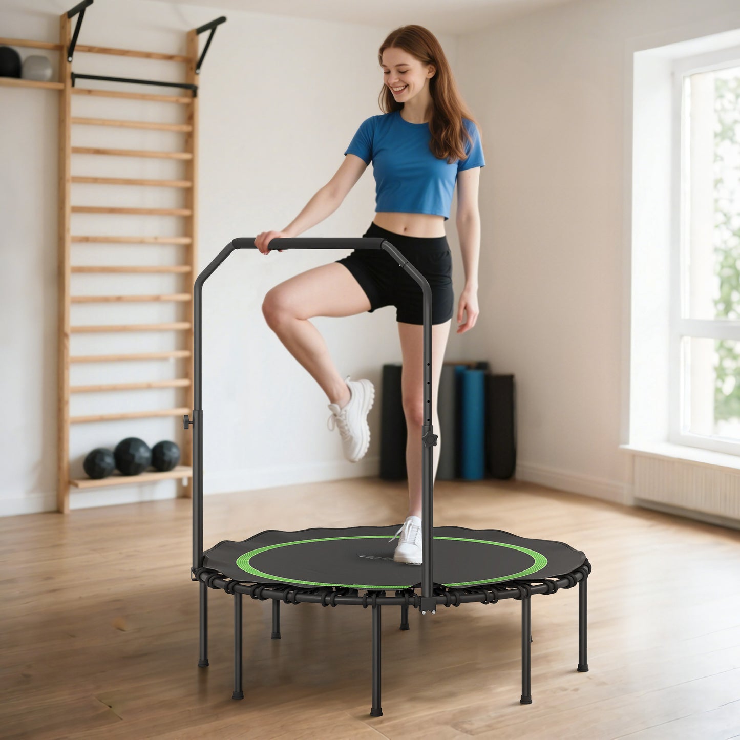 45" Foldable Rebounder Trampoline for Adults - Green