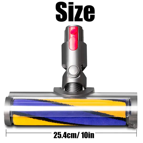 Electric Floor Brush for Dyson V7 V8 V10 V11 Vacuum Cleaners - Soft Fleece Roller, Yellow & Blue