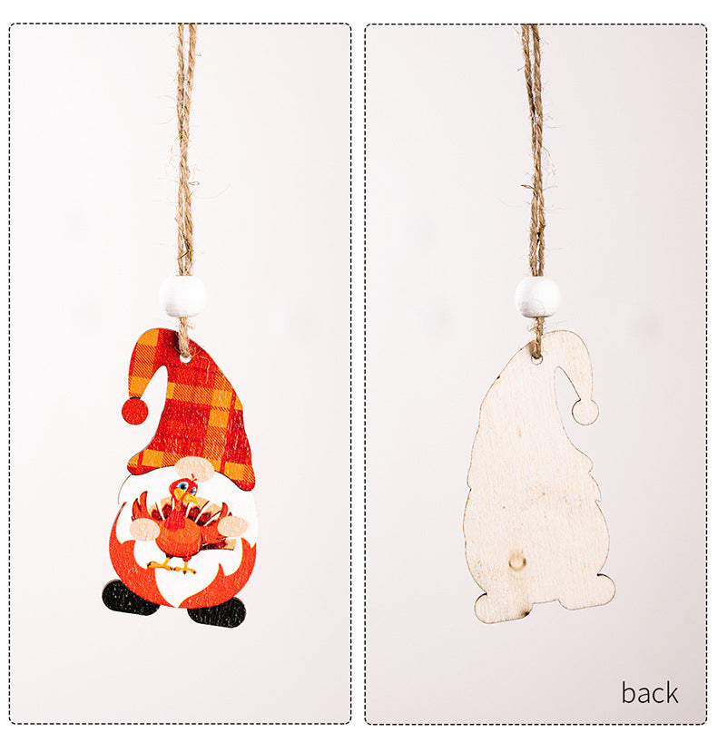 12-Pack Harvest Season Wooden Pendant Decorations - Festive Home & Party Decor