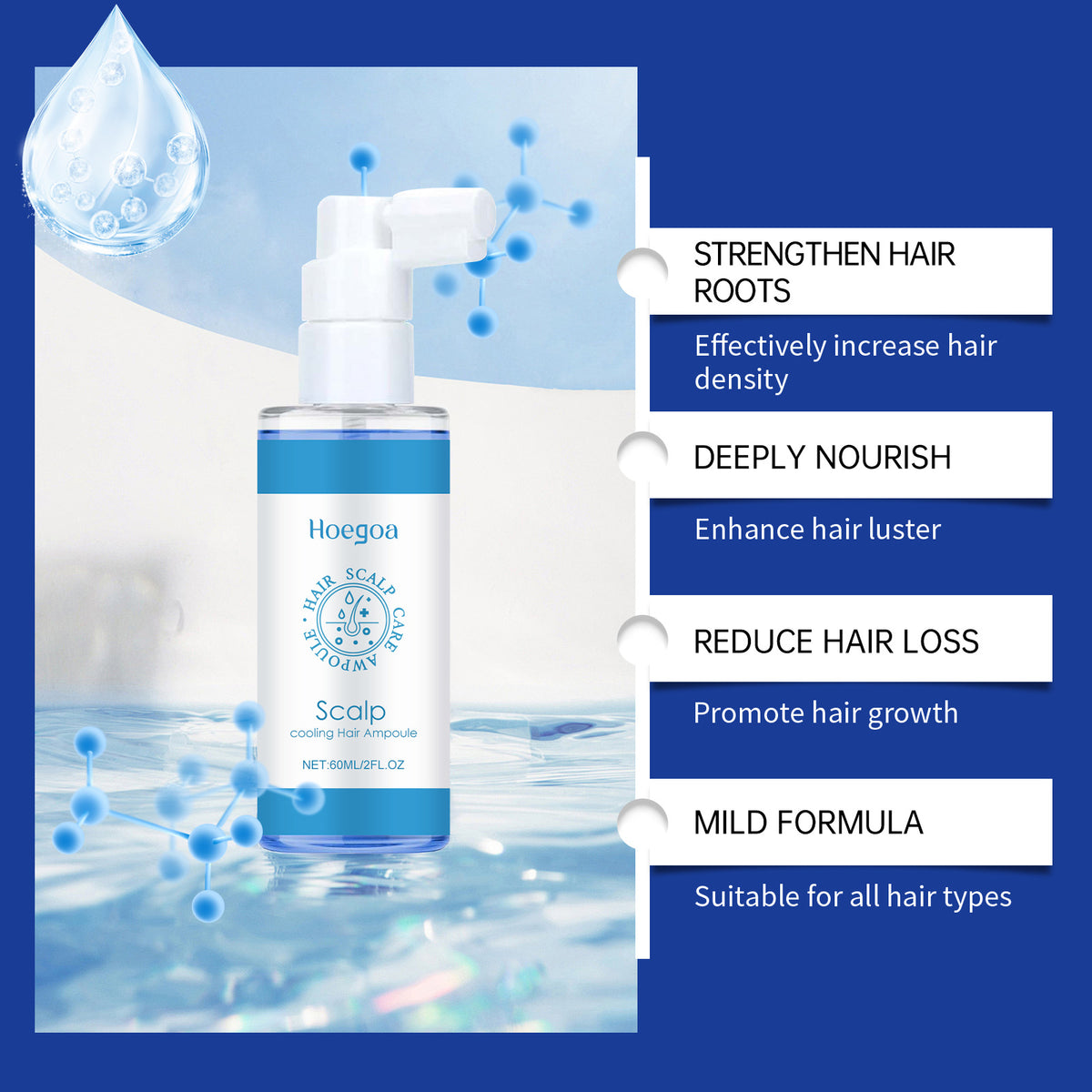 Gentle Nourishing Scalp Strong Hair Soft And Shiny Care Spray