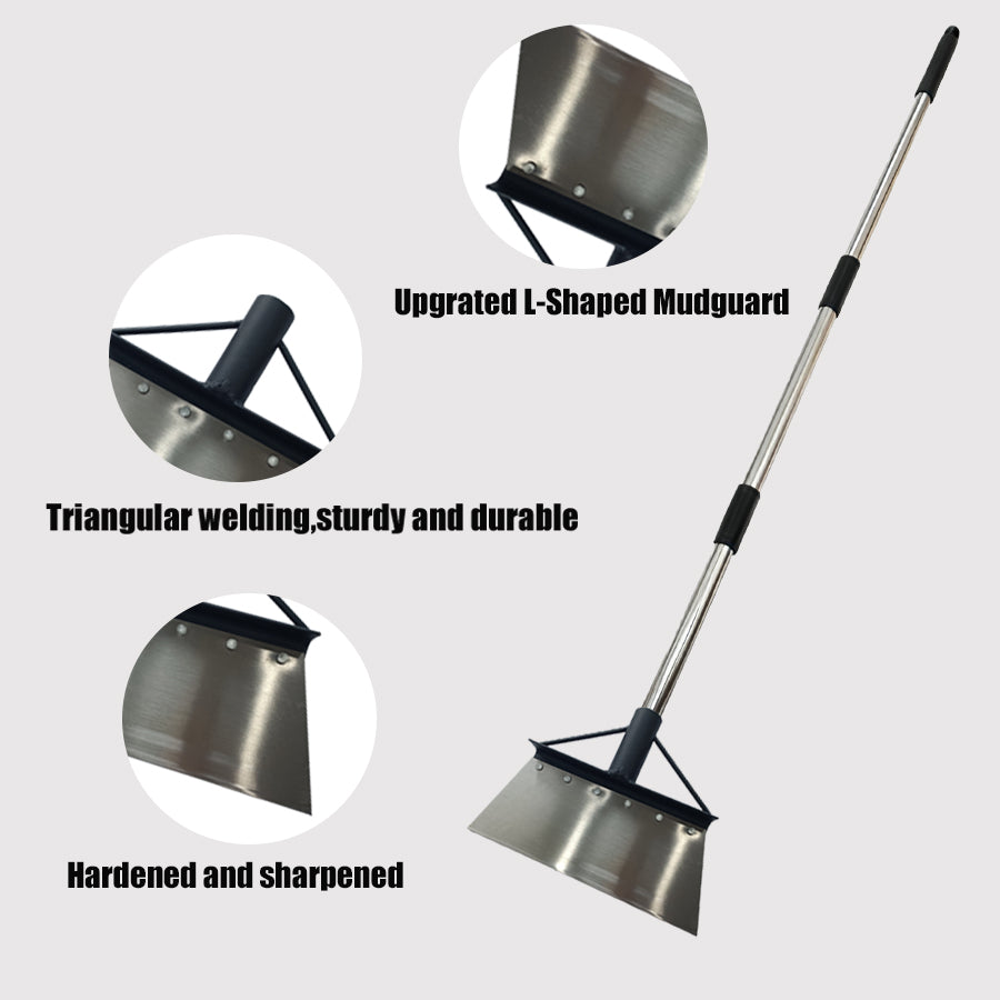 Stainless Steel Snow Shovel with Modular Handle - Garden & Ice Removal Tool Set