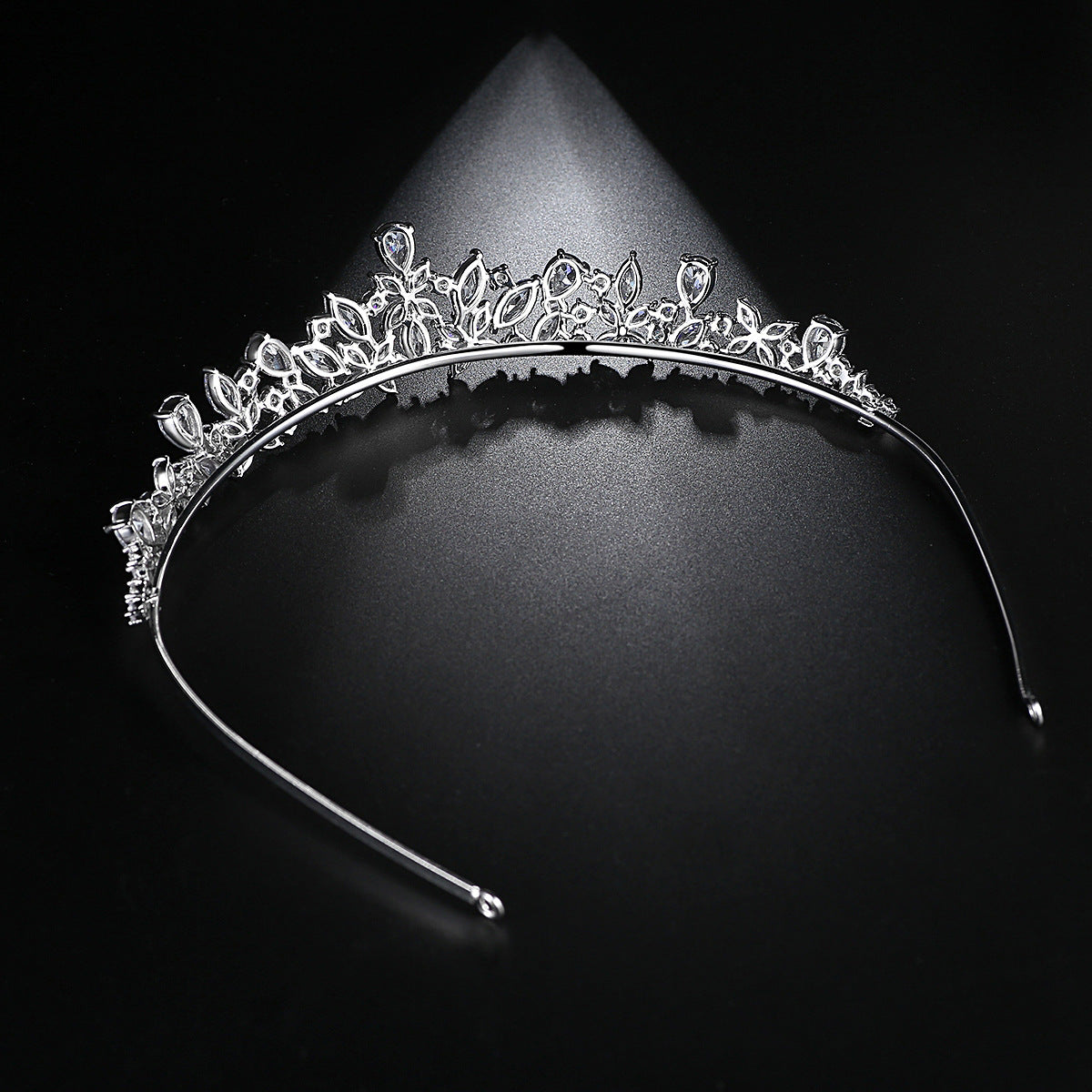 Copper Zircon Flower Hairband - Elegant Bride Style