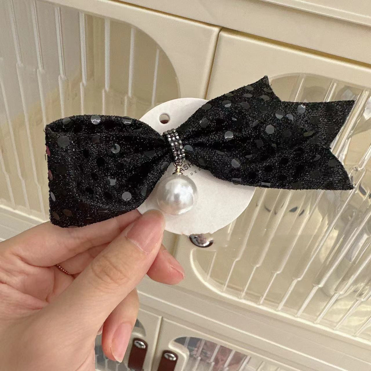 Rhinestone Bow Hair Barrettes