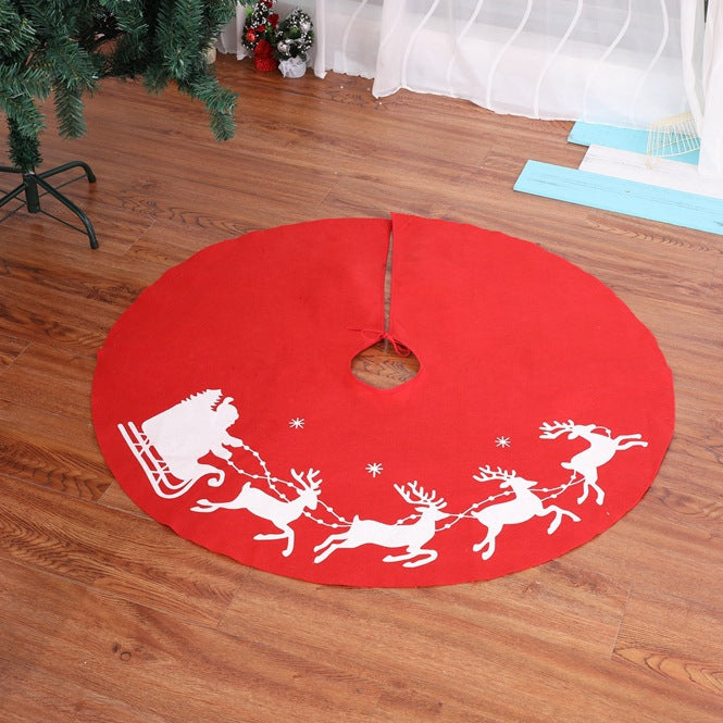 Christmas Elk Tree Skirt 100cm Holiday Decoration for Christmas Tree