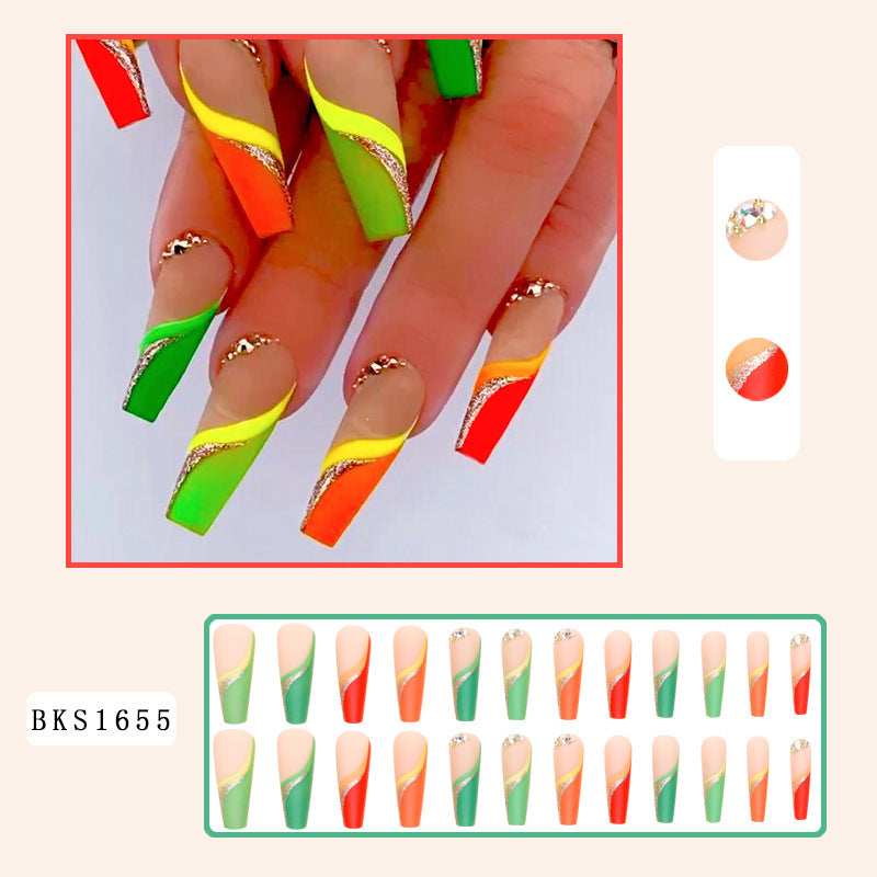 French Colorful Gilding Nail Polish Kit - Starry Sky & Plaid Designs