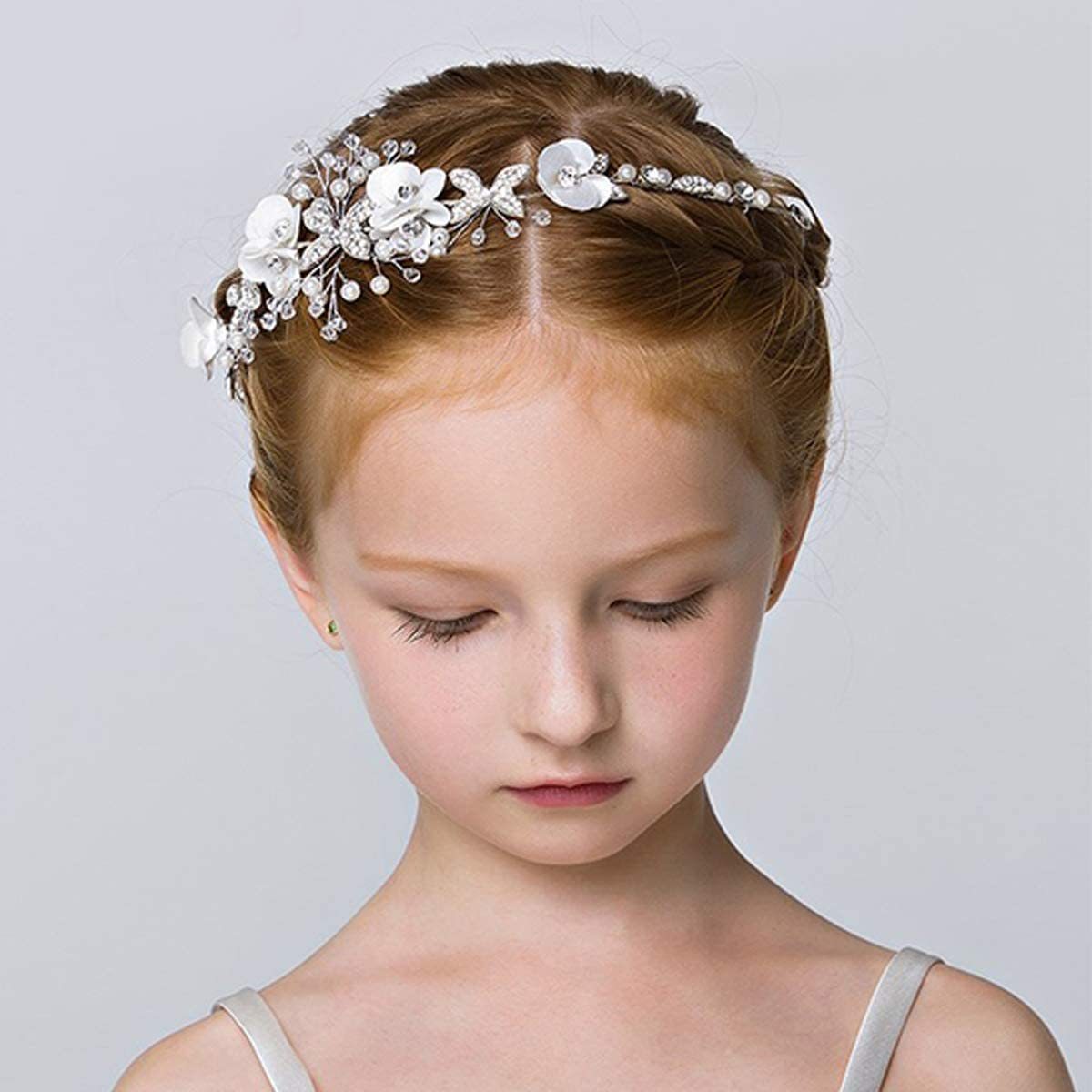 Wedding Flower Girl and Bridesmaid Hair Accessories White Pearl Headband