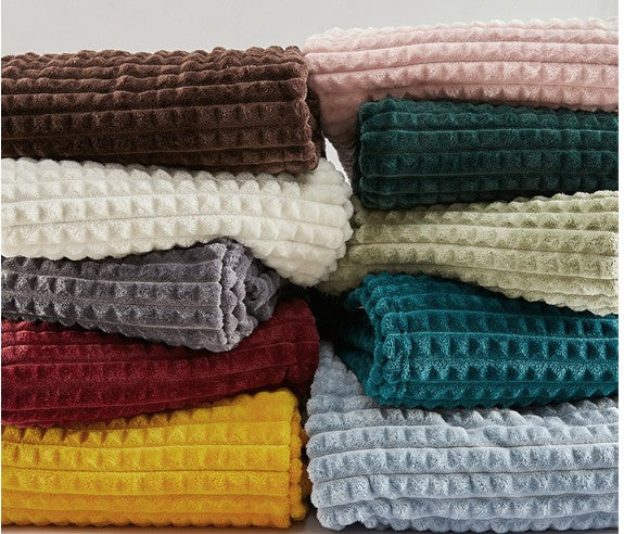 Flannel Plaid Bed Cover Blanket Sofa Throw Winter Nap Blanket European Style