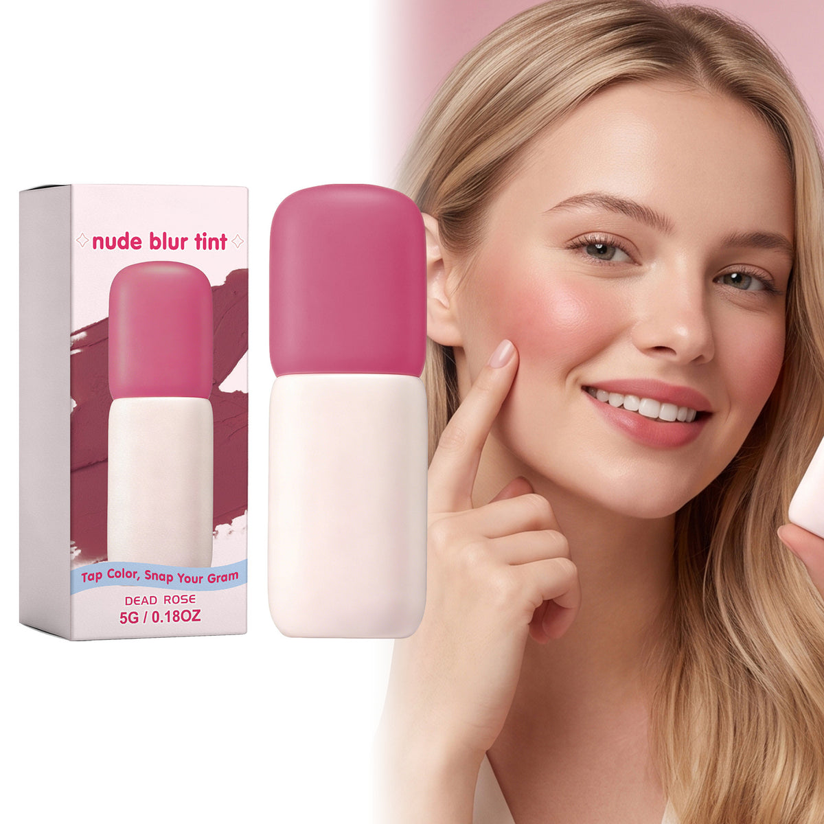 Matte Lip Glaze & Blush Dual-Use Makeup