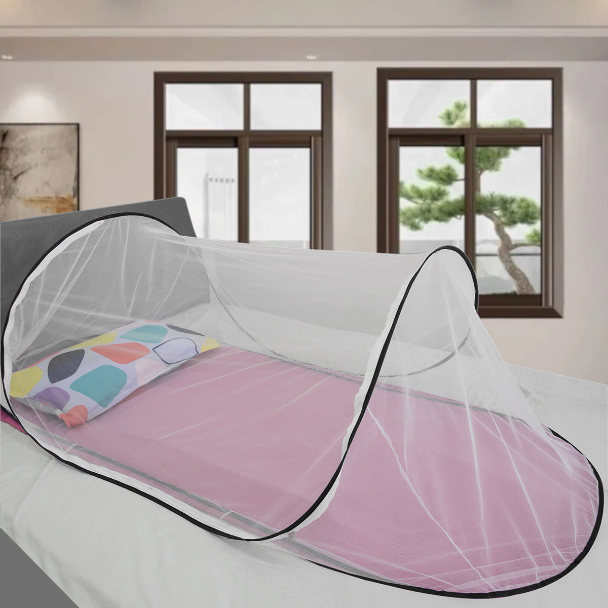 Foldable Portable Mosquito Net for Bed & Travel - Installation-Free Mesh Screen