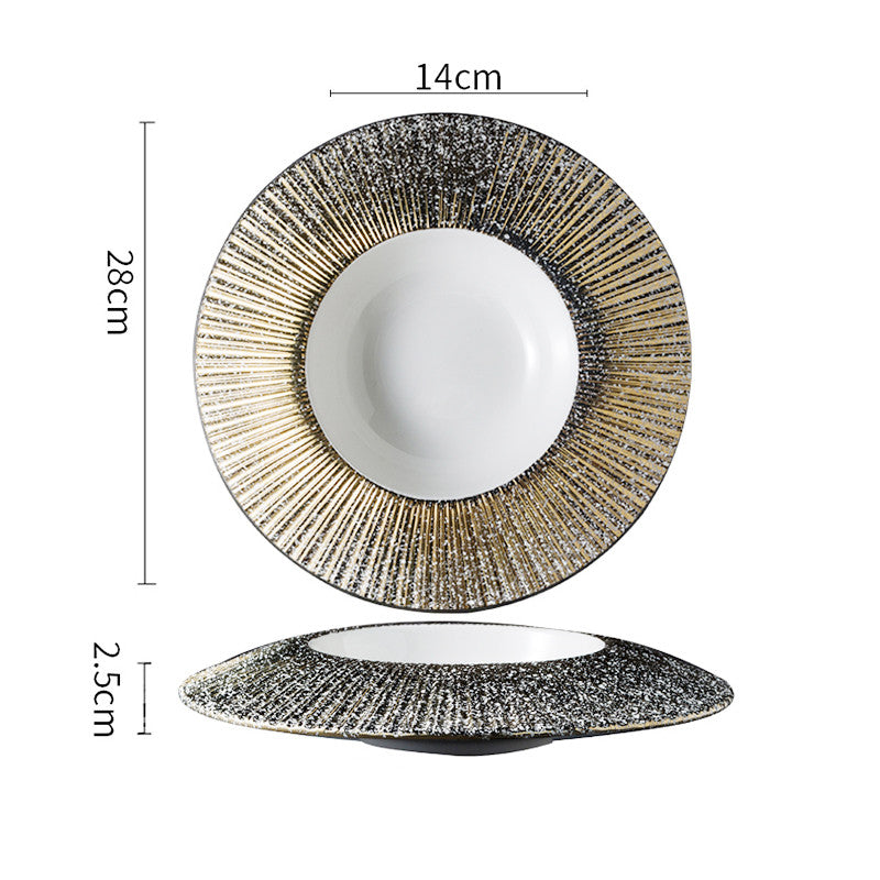 Porcelain Creative Straw Hat Dish Holder for Kitchen, Home Decor