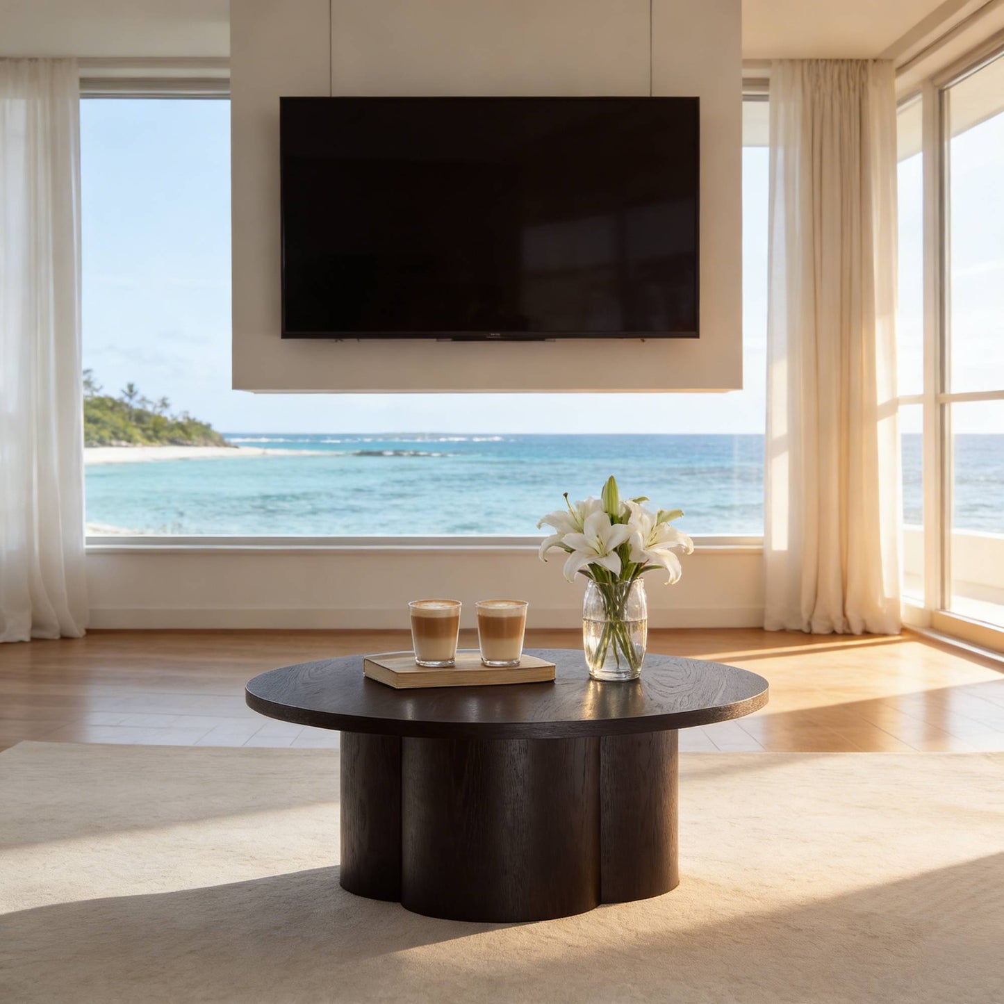 Round Coffee Table Modern Accent Tea For Bedroom Living Room Office