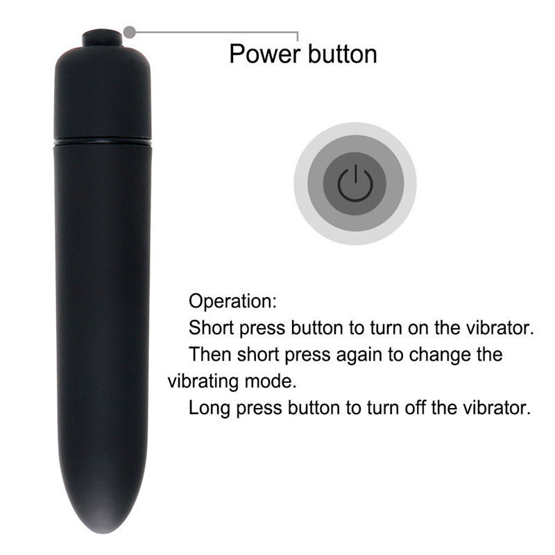 Wireless Remote Bullet Vibrator - Rechargeable Portable Adult Massager, Black