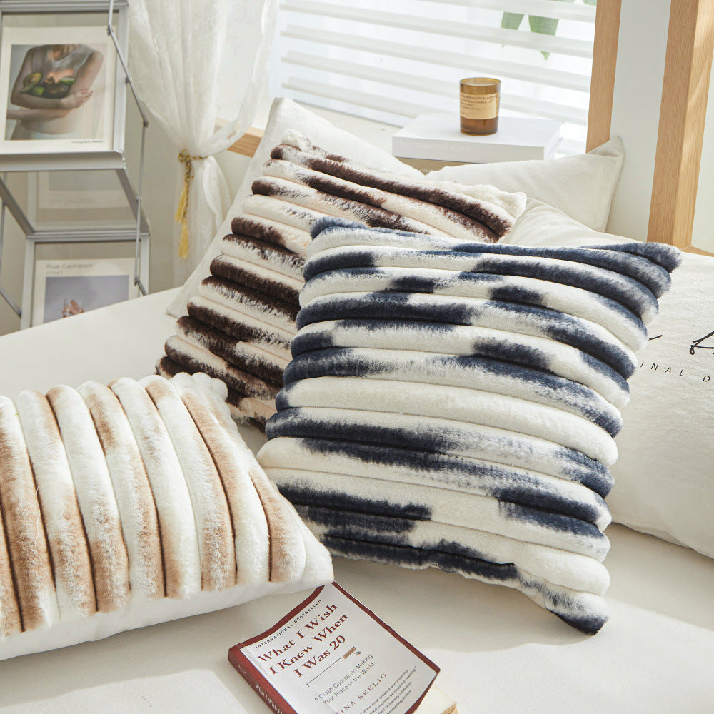 Geometric Striped Square Pillow Cover 45x45cm - Multiple Colors