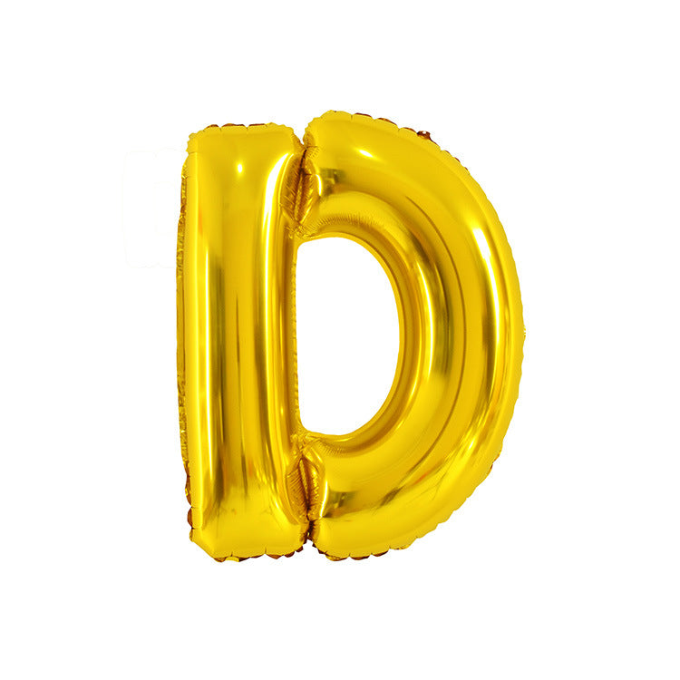 Gold Letter Balloon Set for Birthday Wedding Celebration - Aluminum Foil Party Decor