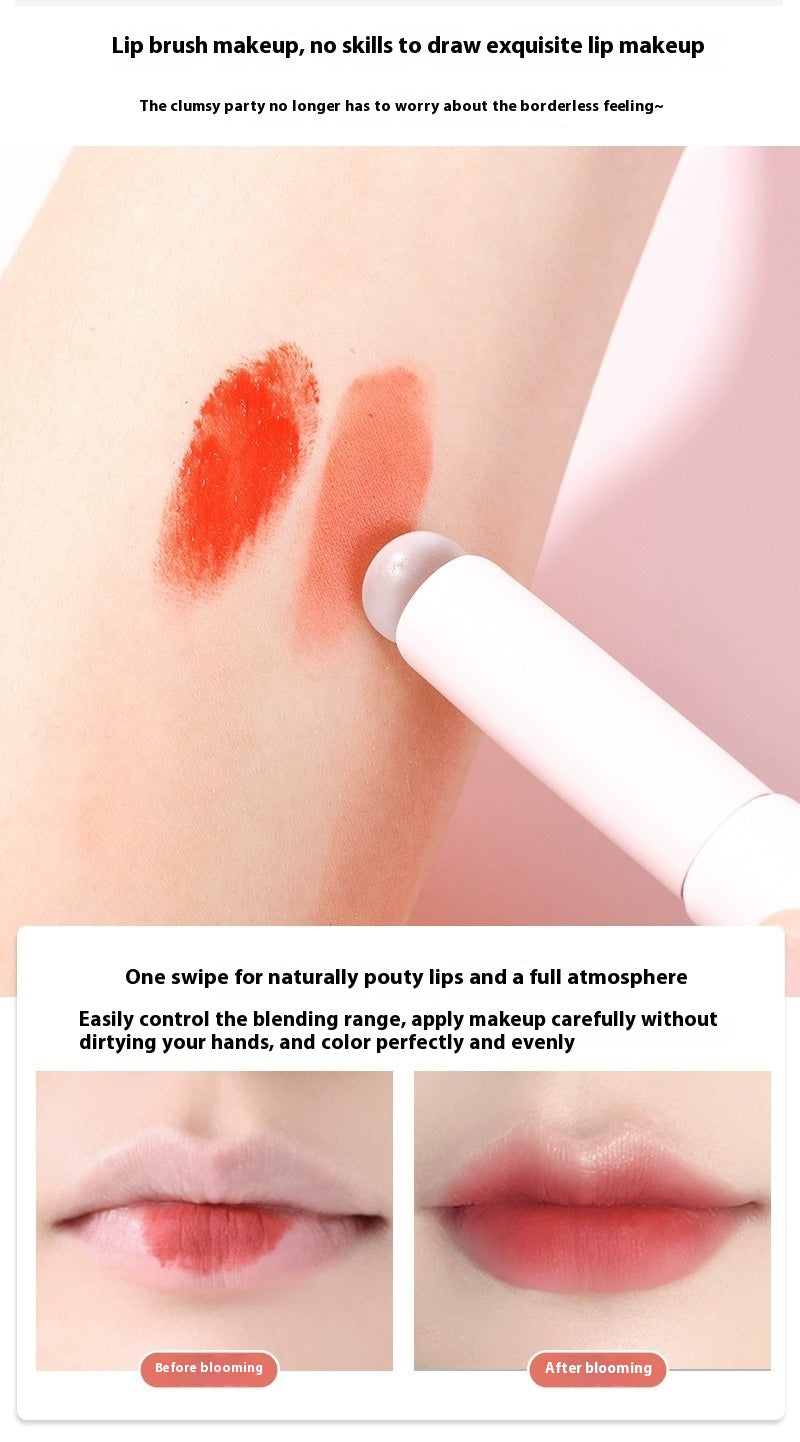 Portable Silicone Lip Brush with Lid - Travel Makeup Tool for Lips