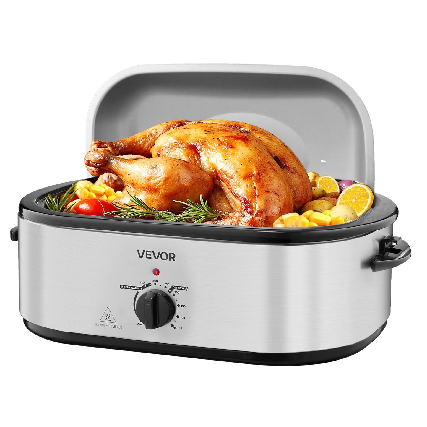 22QT Electric Roasting Pan with Self-Basting Lid - Kitchen Oven Appliance