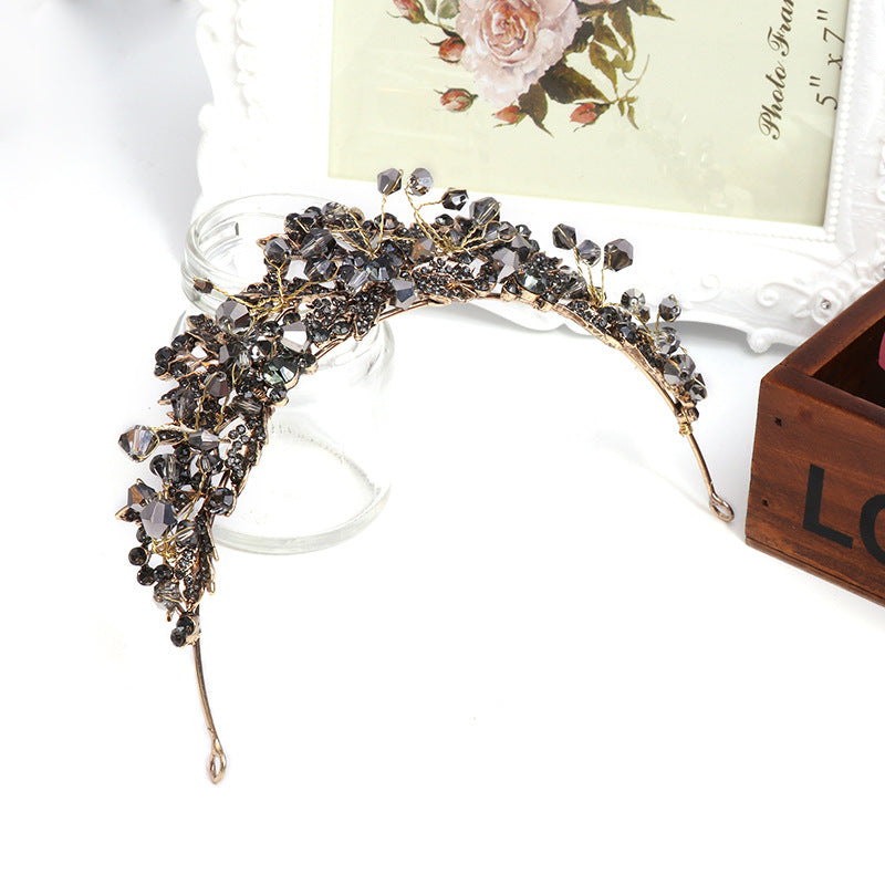 Rhinestone Crystal Bridal Tiara - Patina