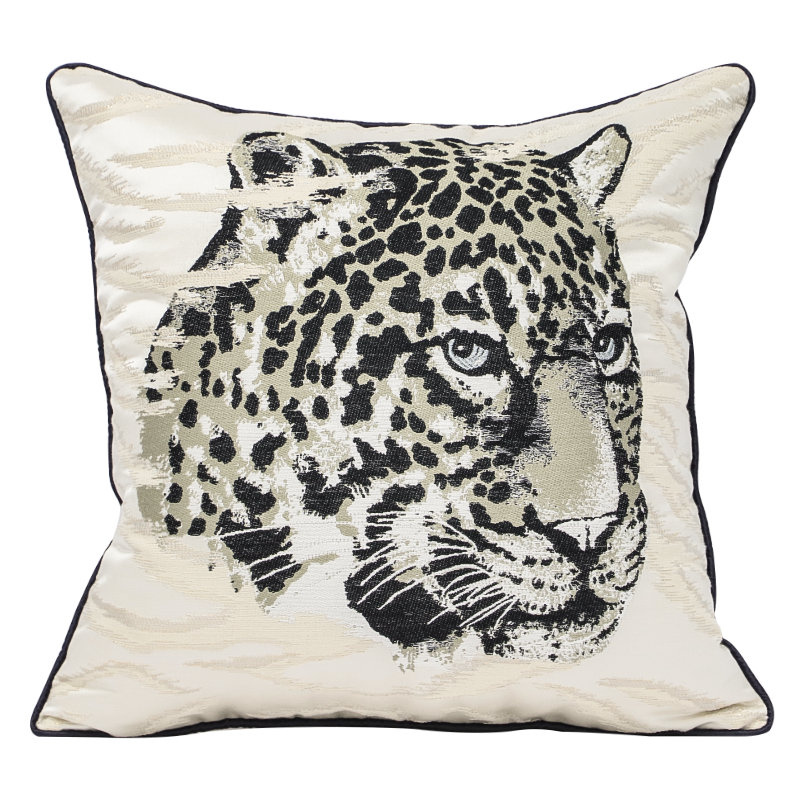 Sofa Cushion Cover - Leopard and Tiger Pattern, Satin Fabric, 45x45cm or 50x50cm