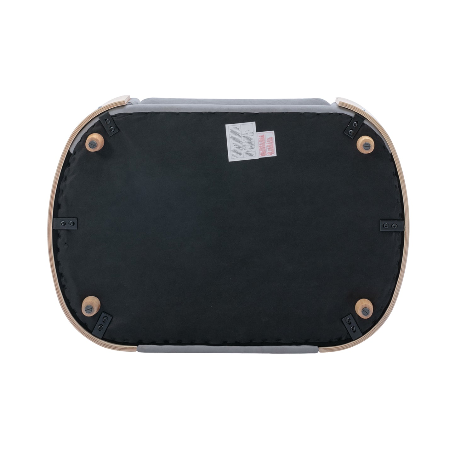 Large Scandinavian Style Elevated Dog Bed with Velvet Cushion and Solid Wood Legs