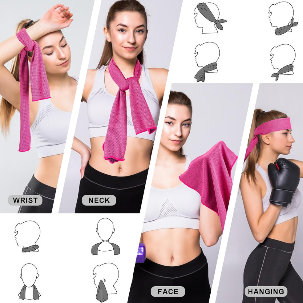 Cooling Towels - 4 Pack Microfiber Chilly Towels for Sports & Outdoors
